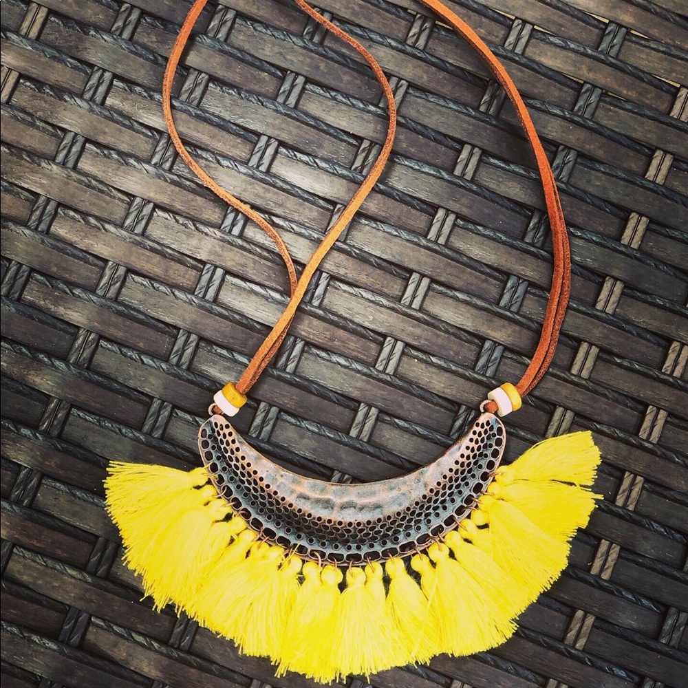 Bright yellow necklace